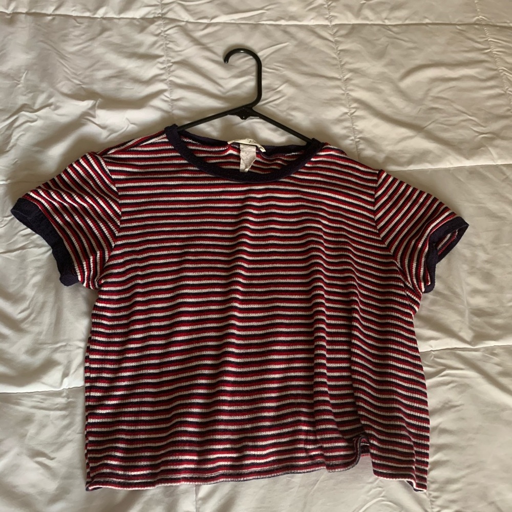 Basic crop stripped tee